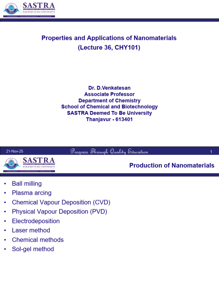 Lecture 36 Properties and Applications of Nanomaterials | PDF | Carbon ...