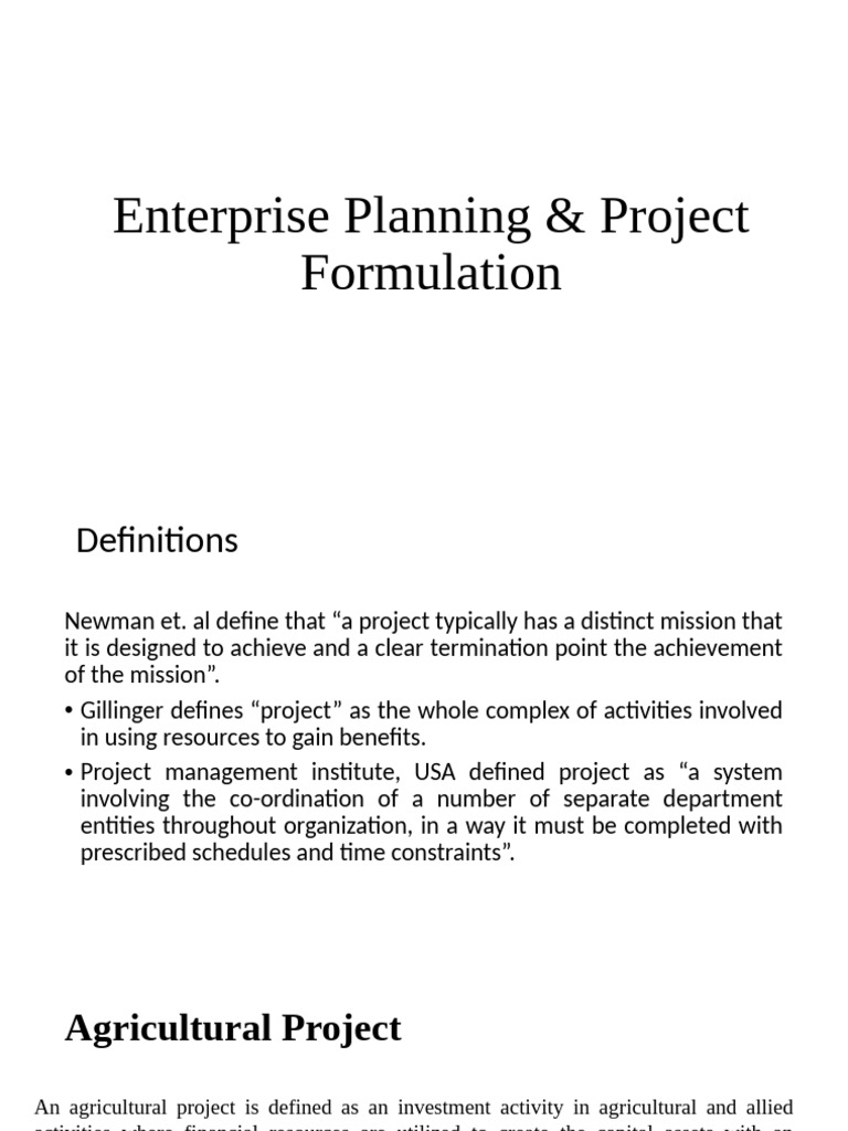 Agricultural Project Planning Guide | PDF | Agriculture | Feasibility Study