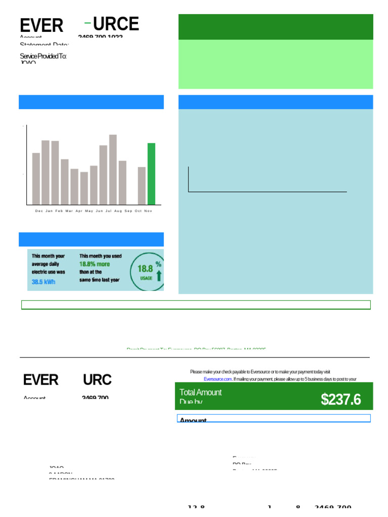 Eversource Electric Bill Summary | PDF | Sustainable Energy | Renewable ...