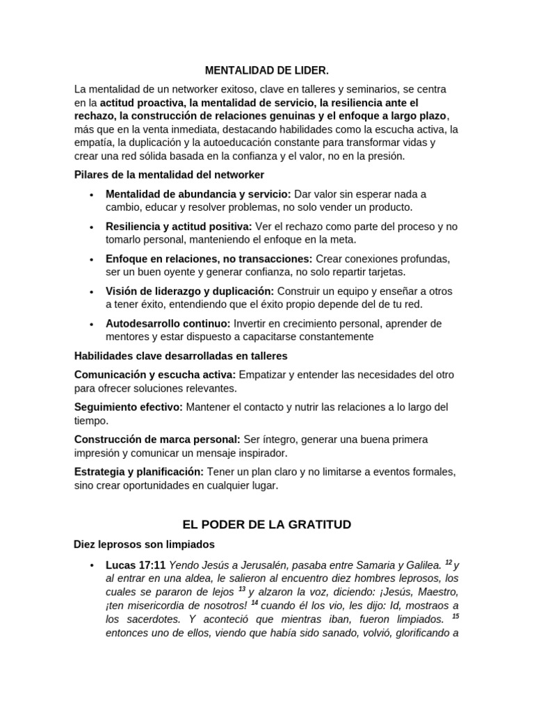 Mentalidad de Liderazgo y Gratitud | PDF | Gratitud | Las emociones