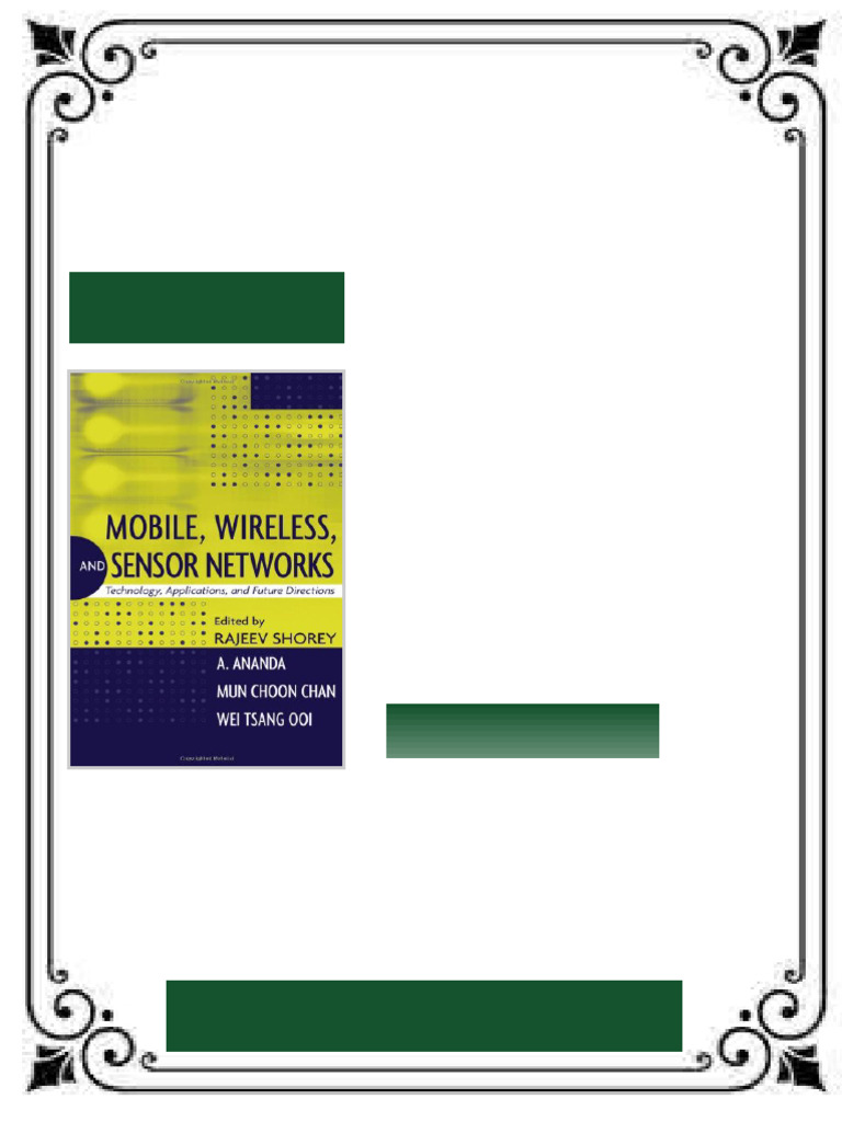 Mobile Wireless and Sensor Networks Technology Applications and Future ...