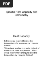 Specific Heat Capacity and Calorimetry