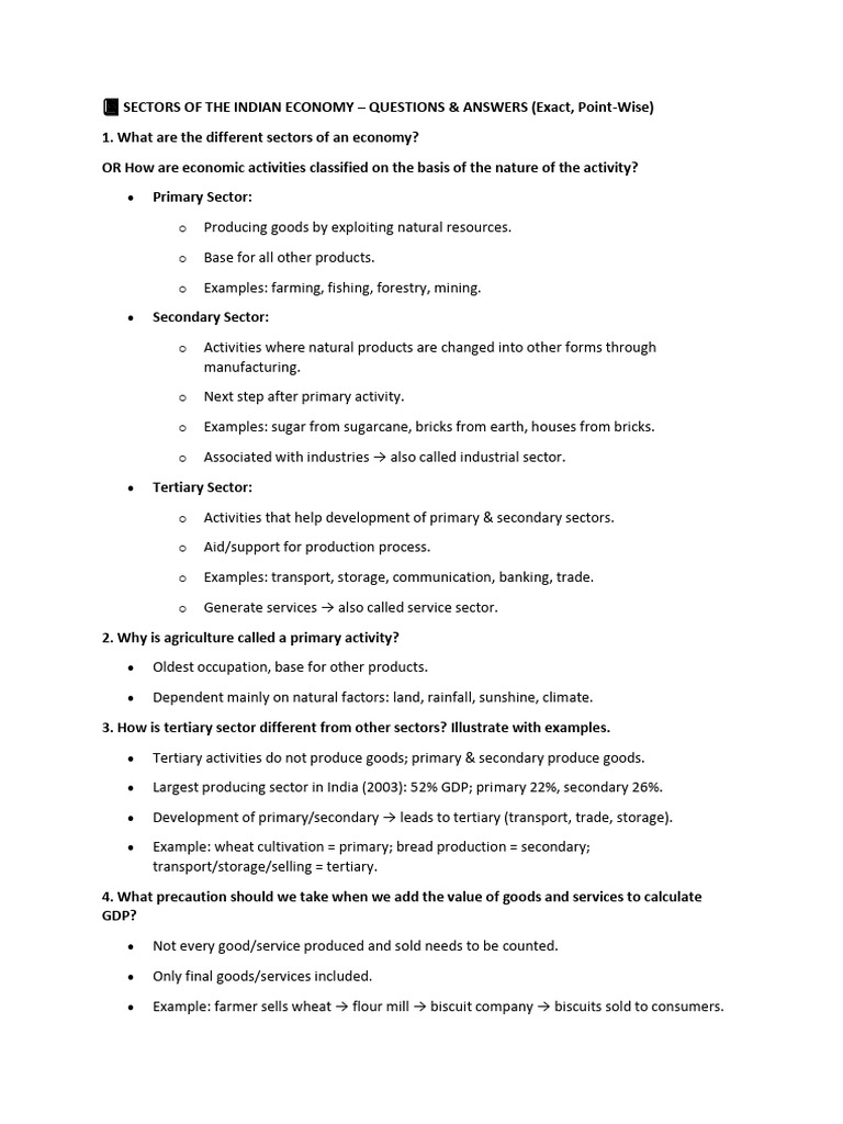 ? Sectors of the Indian Economy | PDF | Underemployment | Employment