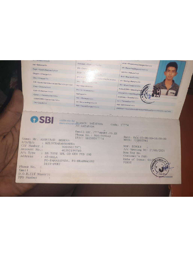 Sbi Passbook | PDF