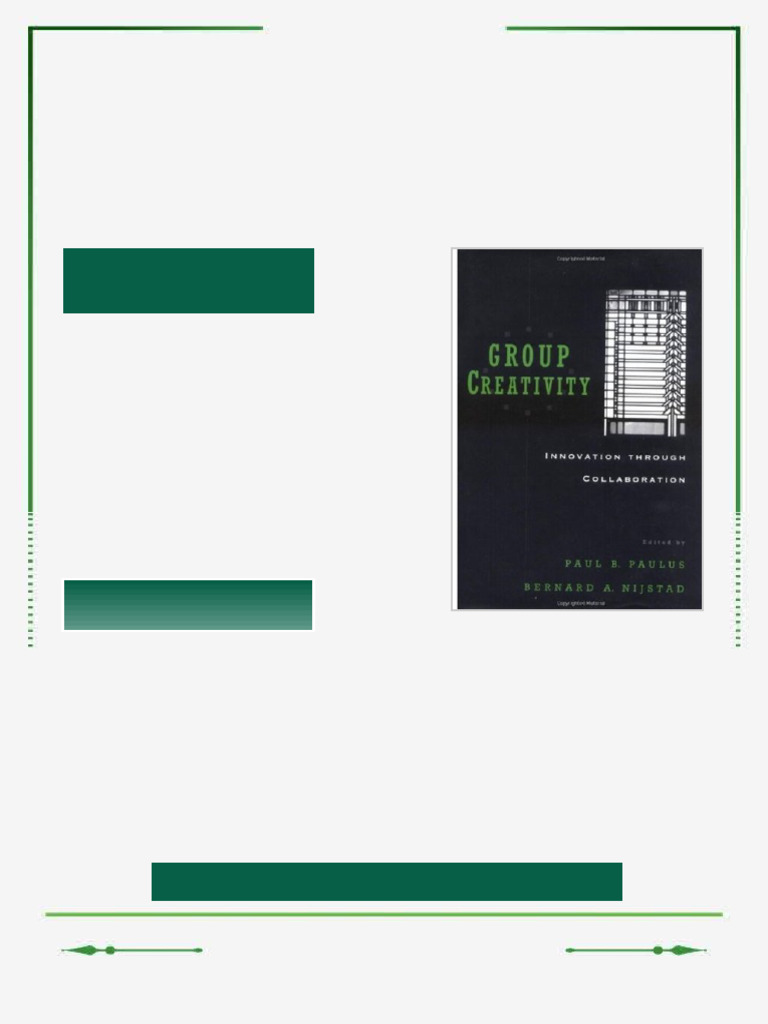 Group Creativity Innovation through Collaboration 1st Edition Paul B ...