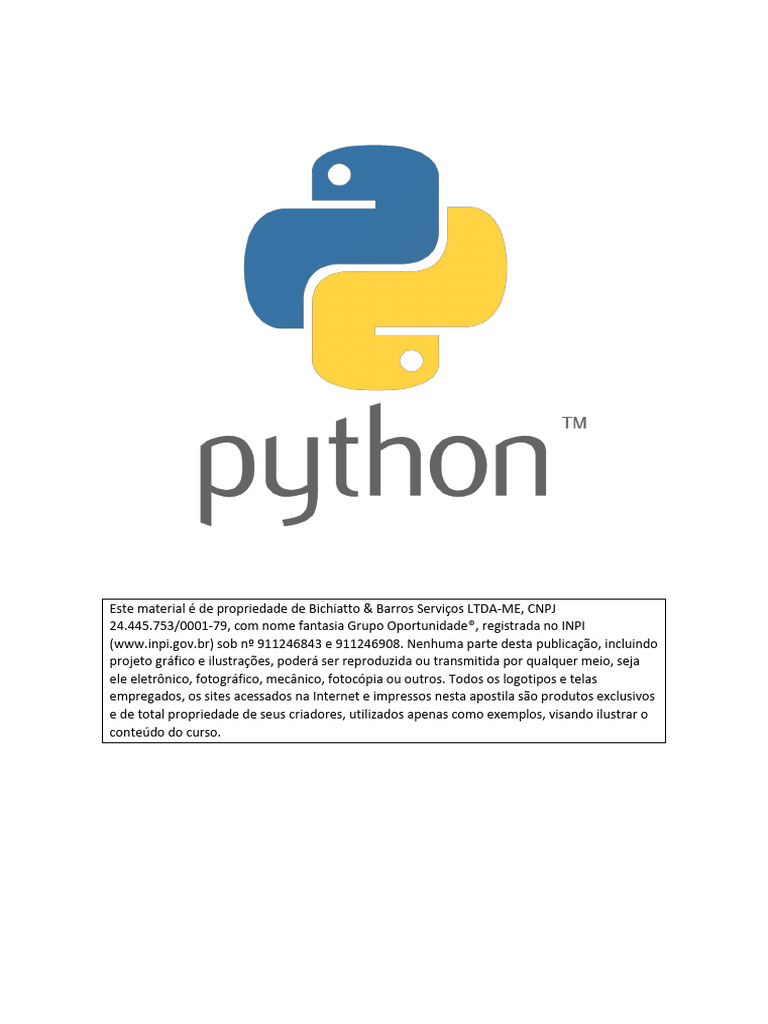 Curso Completo de Python e Projetos | PDF | Python (linguagem de ...