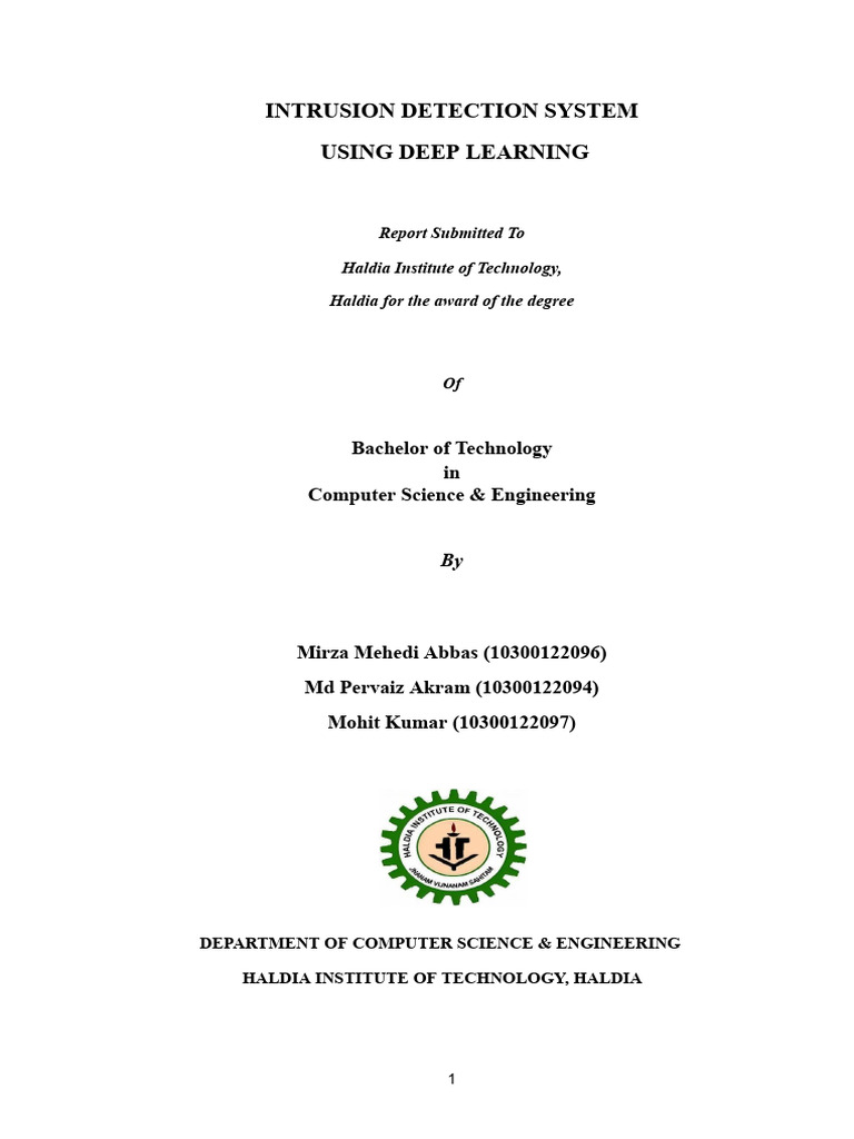 Intrusion Detection System Using Deep Learning | PDF | Deep Learning ...