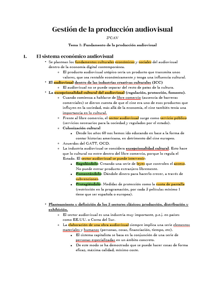 Fundamentos de la Producción Audiovisual | PDF | Presupuesto | Mercado ...