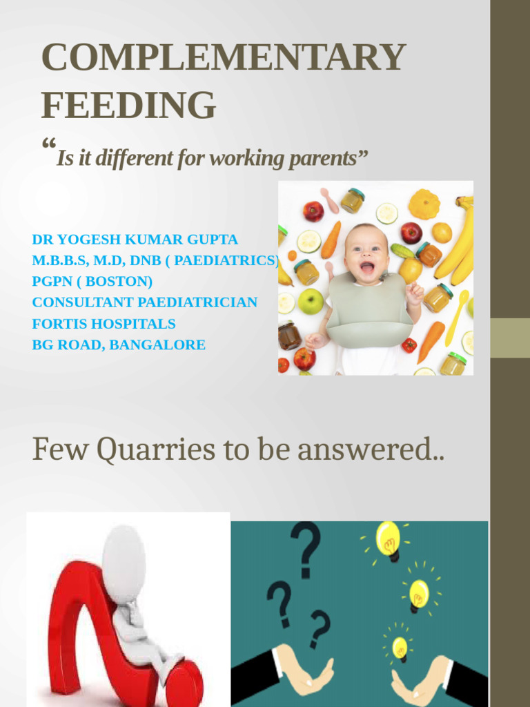 Complementary Feeding for Working Parents | PDF | Breastfeeding ...