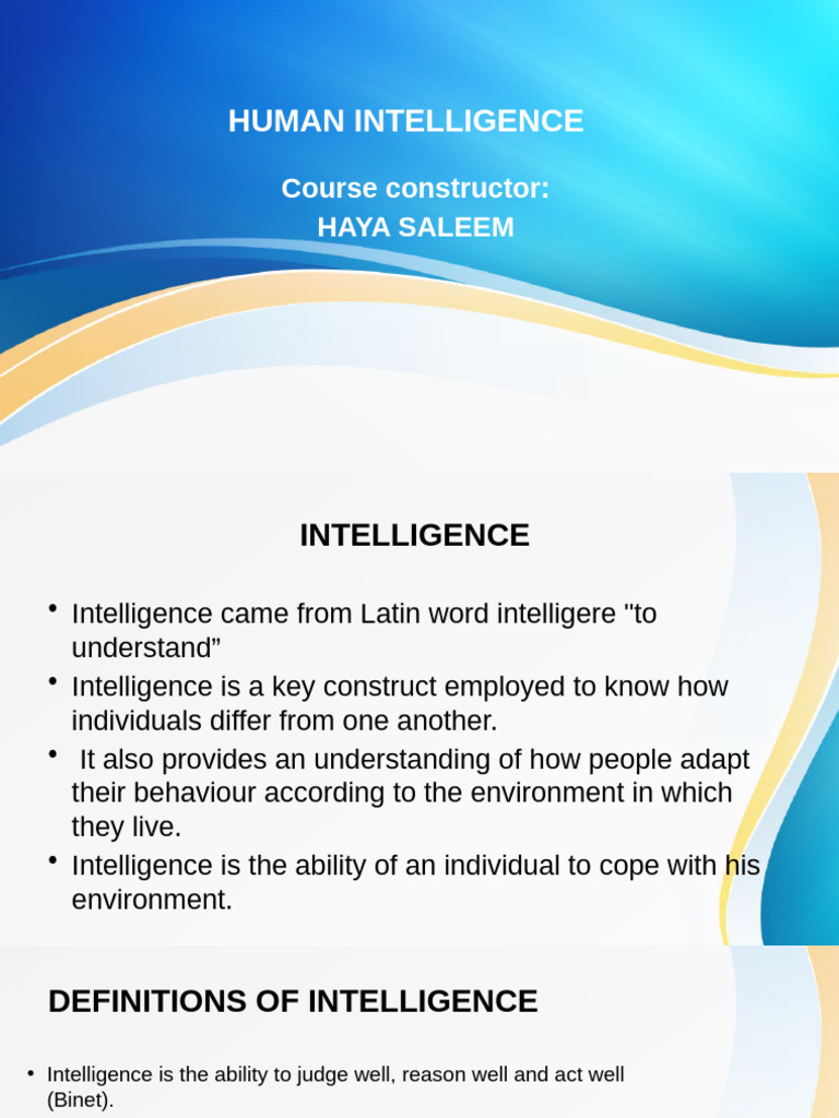 Human Intelligence | PDF | Intelligence | Intelligence Quotient