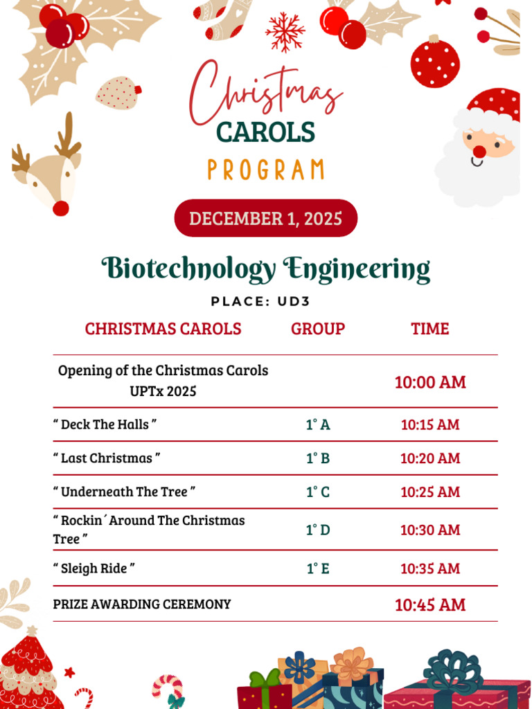 UPTx 2025 Christmas Carols Program | PDF | Christmas | Rudolph The Red ...