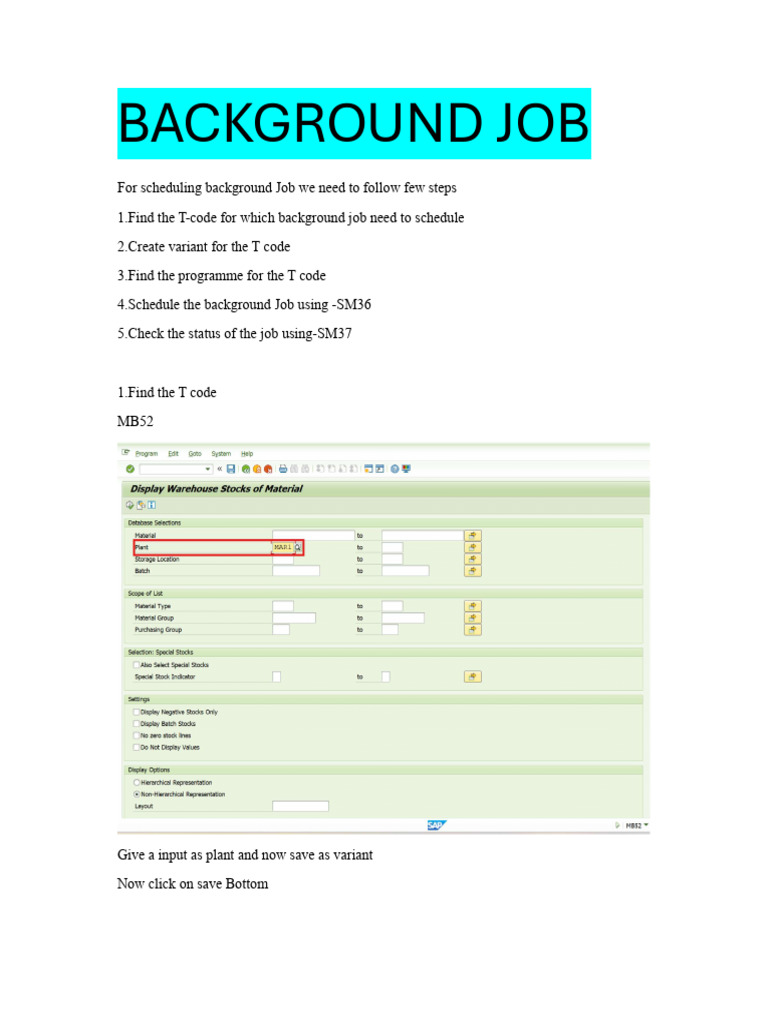 Schedule Background Jobs in SAP SM36 | PDF