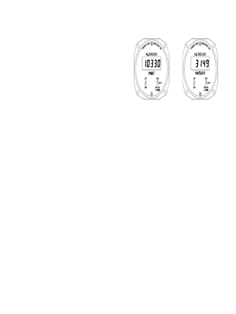 Model 5000 Digital Altimeter Specs | PDF | Atmospheric Pressure | Altitude