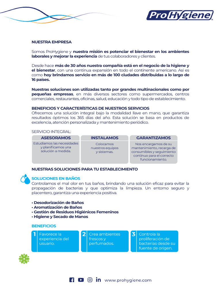 ProHygiene - Soluciones de Hygiene & Bienestar | PDF