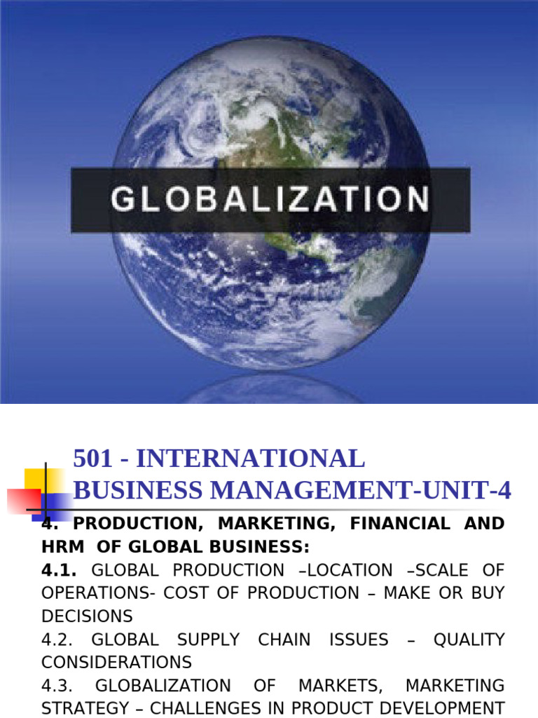Global Business Management Strategies | PDF | Globalization | Business