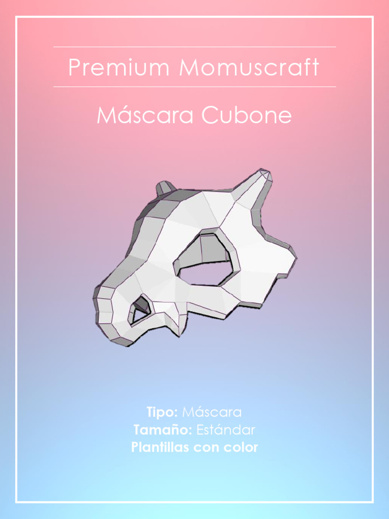 Máscara Cubone (Color) - Premium Momuscraft | PDF