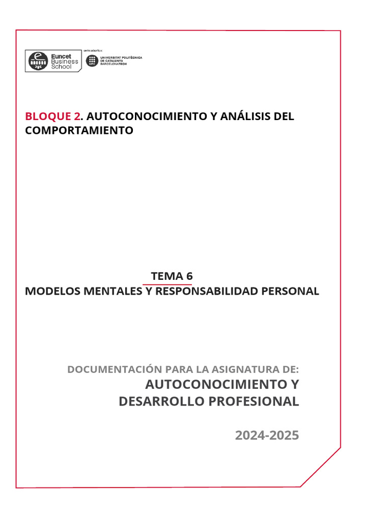 Modelos Mentales y Responsabilidad Personal | PDF | Mente | Pensamiento
