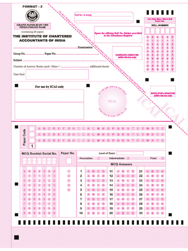 Answer Sheet Specimen | PDF