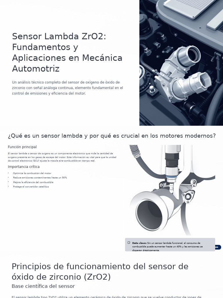 Sensor Lambda ZrO2: Funciones y Mantenimiento | PDF