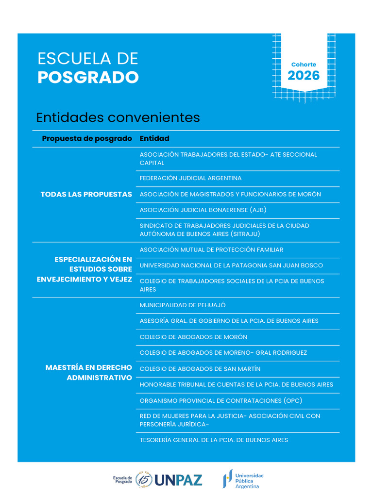 Propuestas de Posgrado en Derecho 2026 | PDF | Colegio de Abogados ...