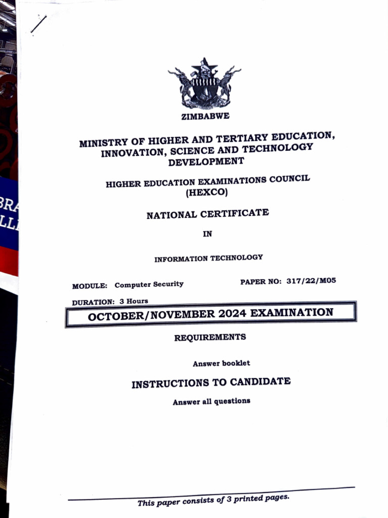 Computer Security Exam Guide 2024 | PDF