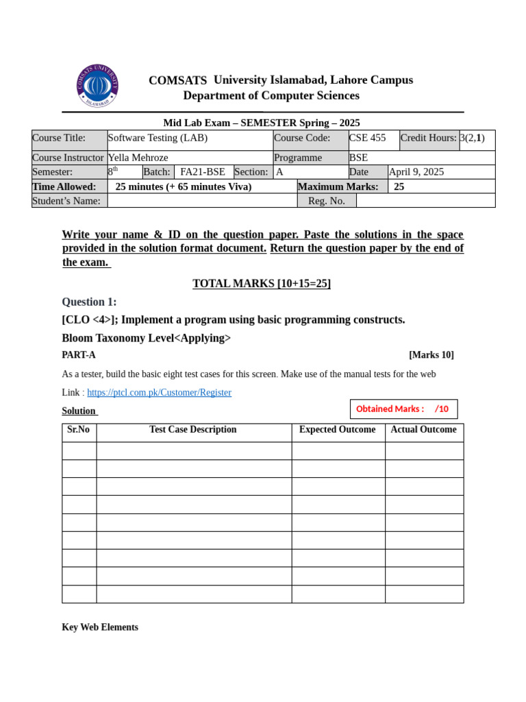 Mid A1 Sol Format | PDF