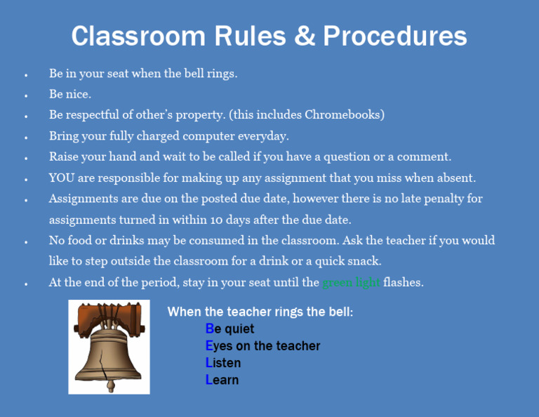 Classroom Rules and Expectations Guide | PDF