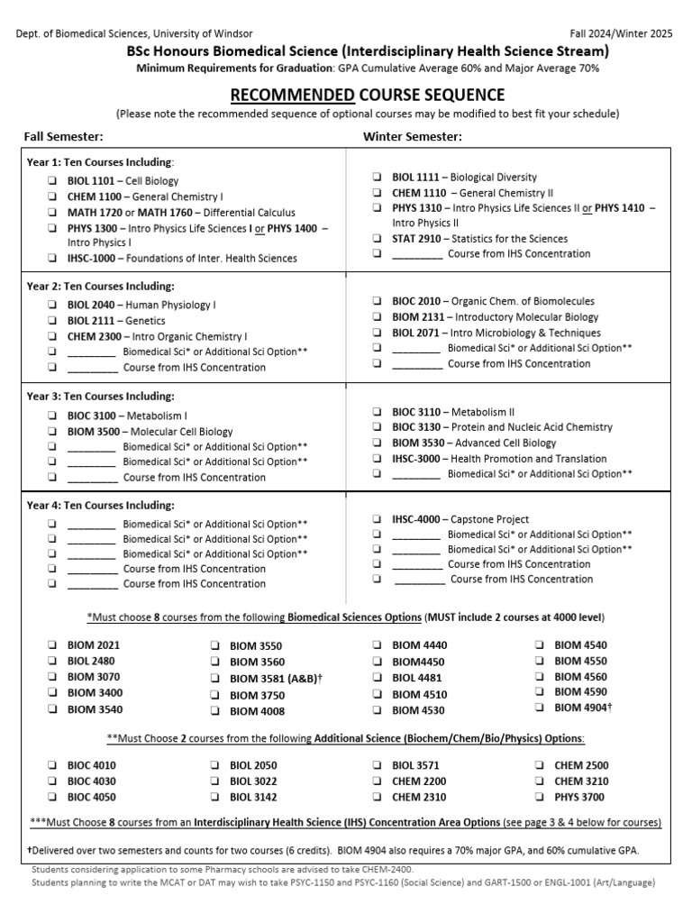 BSc Honours Biomedical Science Guide | PDF | Ecology | Biology