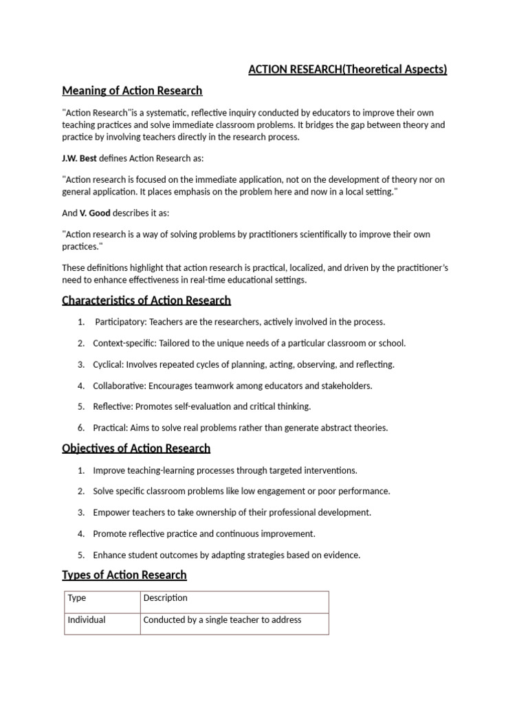 Action Research in Education: Improving Teaching | PDF | Action ...