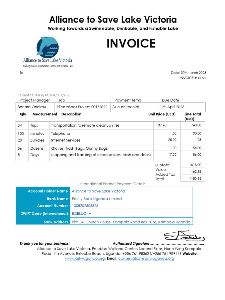 Ocean Conservancy March All Year Round Invoice | PDF | Oceanography ...