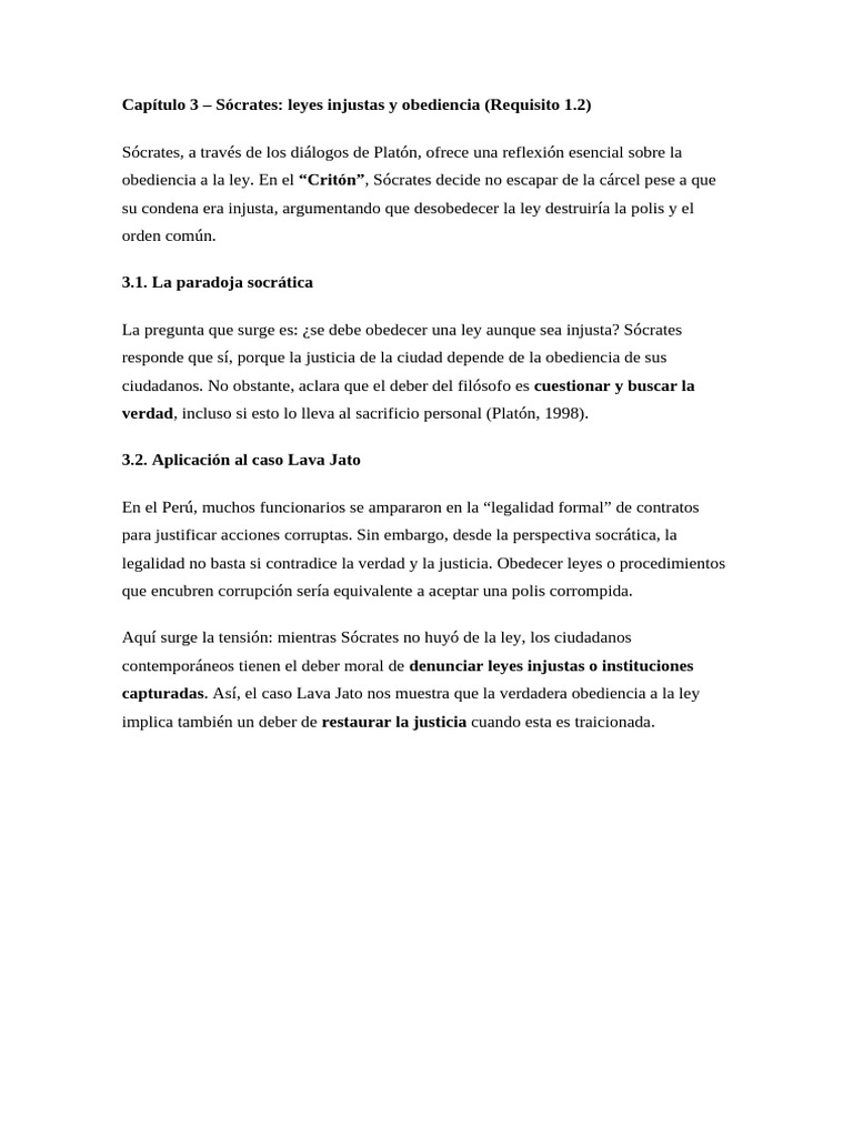 Capítulo 3 Socrates Leyes Injustas | PDF