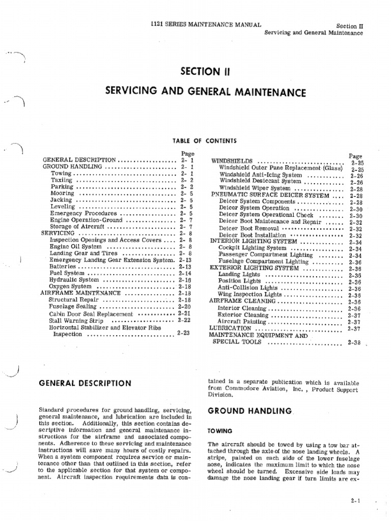 Section II Servicing and General Maintenance | PDF
