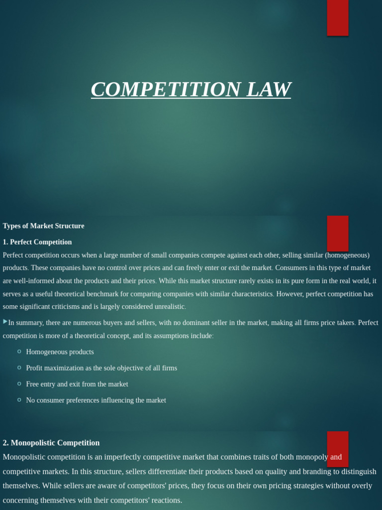 Understanding Market Structures and Competition Law | PDF | Competition ...