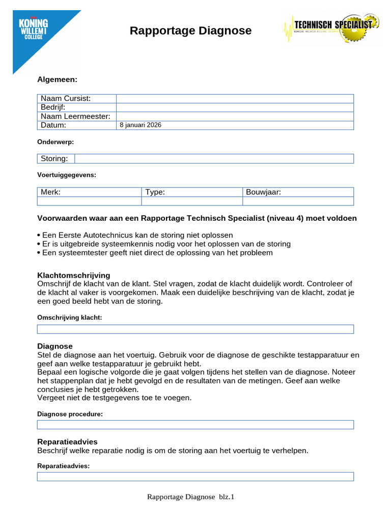 Rapportage Diagnose | PDF