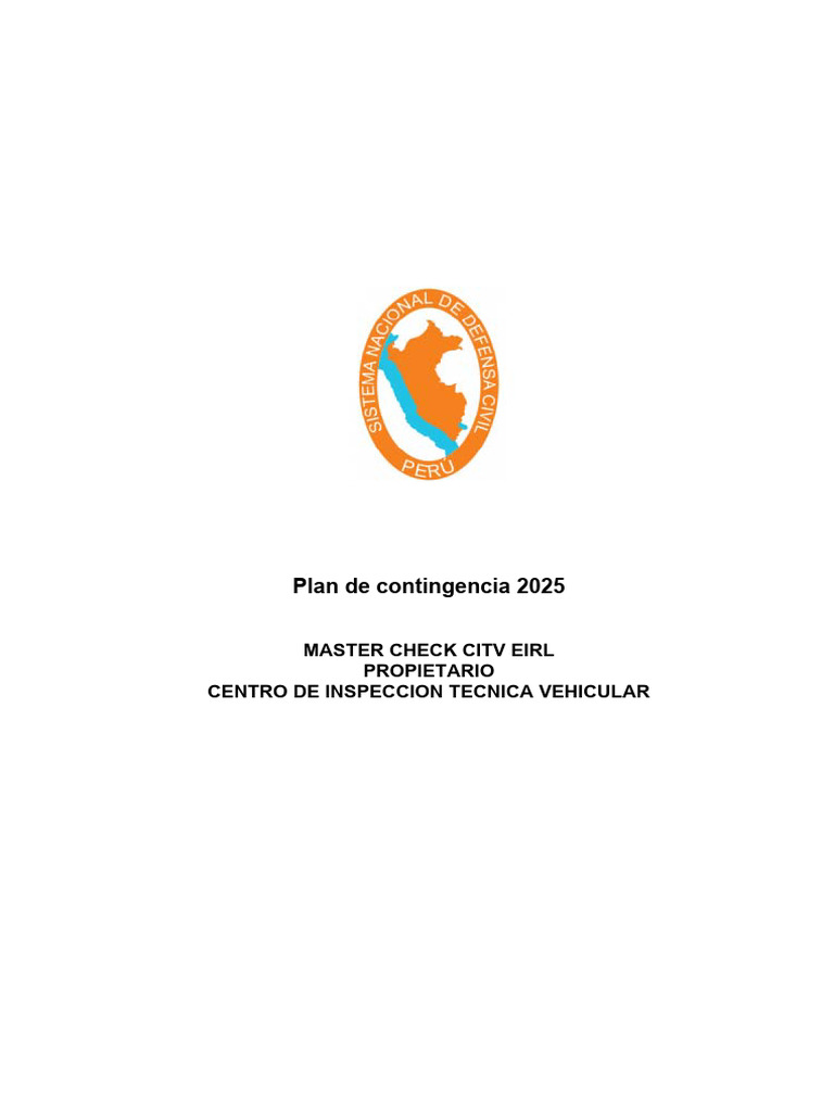 Plan de Contingencia 2025 para CITV | PDF | Primeros auxilios | Temblores