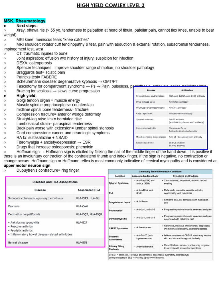 High Yield COMLEX Level 3 Study Guide | PDF | Diarrhea | Urinary Tract ...