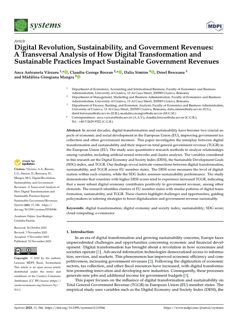 Digital Transformation and Government Revenue | PDF | Sustainability ...