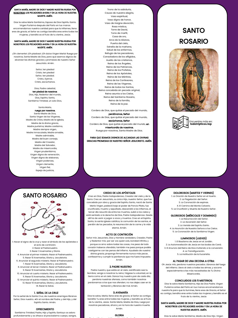 Triptico Del Santo Rosario 4 251203 131951 | PDF | María, madre de ...