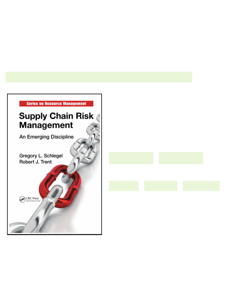 Supply Chain Risk Management An Emerging Discipline all chapters ...