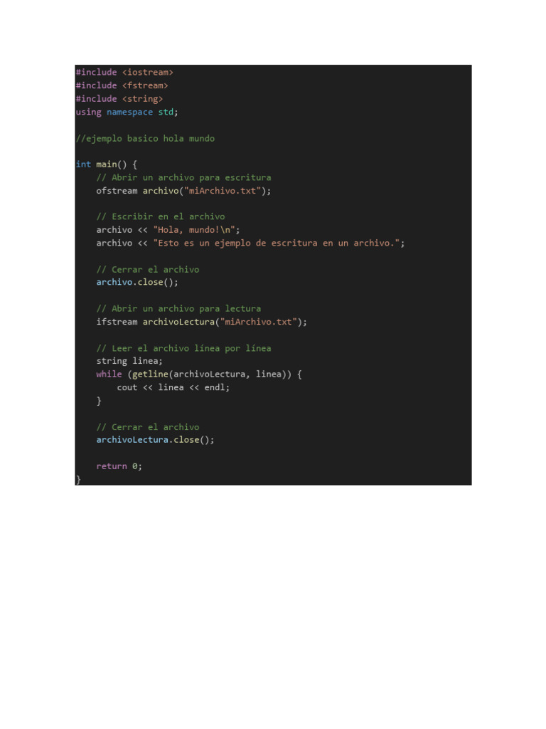 Ejemplos de Lectura y Escritura en C++ | PDF | C ++ | Software Unix