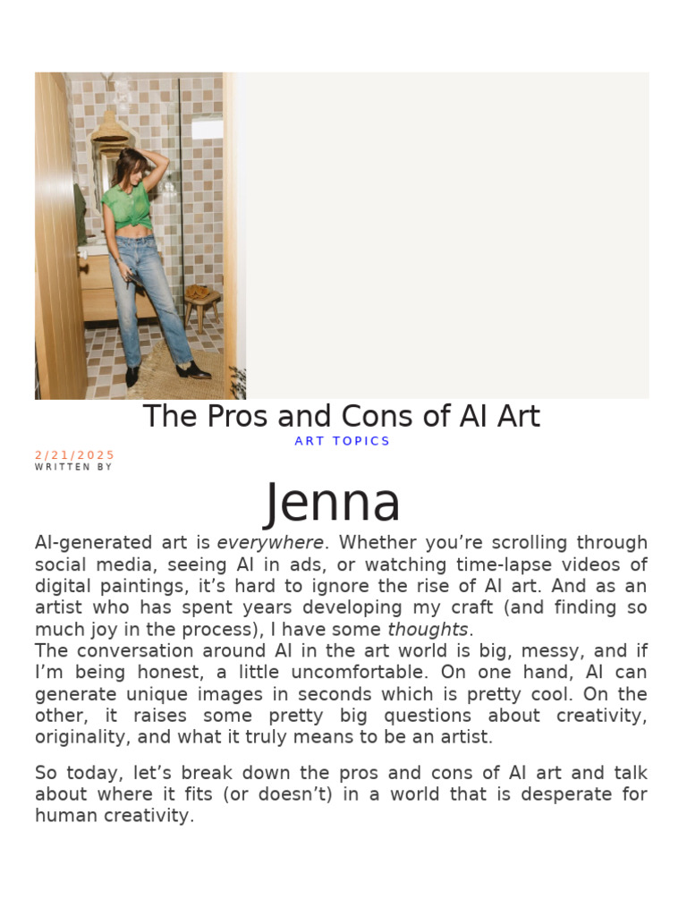 Pros and Cons of AI Art Explained | PDF | Artificial Intelligence ...