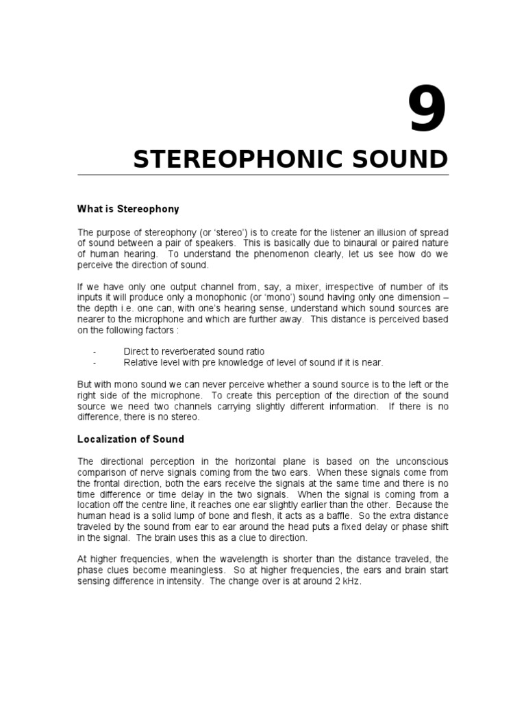 Understanding Stereophonic Sound | PDF | Microphone | Loudspeaker