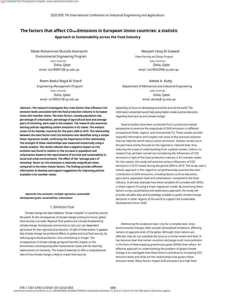 The Factors Affecting CO2 Emission in the European Union Countries a ...