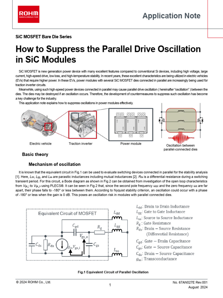 Parallel MOSFET Oscillation in Parallel Drive Operation | PDF | Mosfet ...