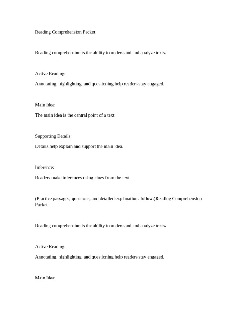 Reading Comprehension Strategies Guide | PDF | Reading Comprehension ...