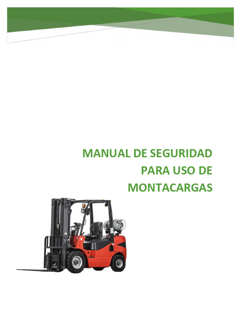 Manual de Seguridad para Montacargas | PDF | Máquina elevadora