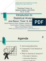 Introduction To Statistical Analysis: Training Course On