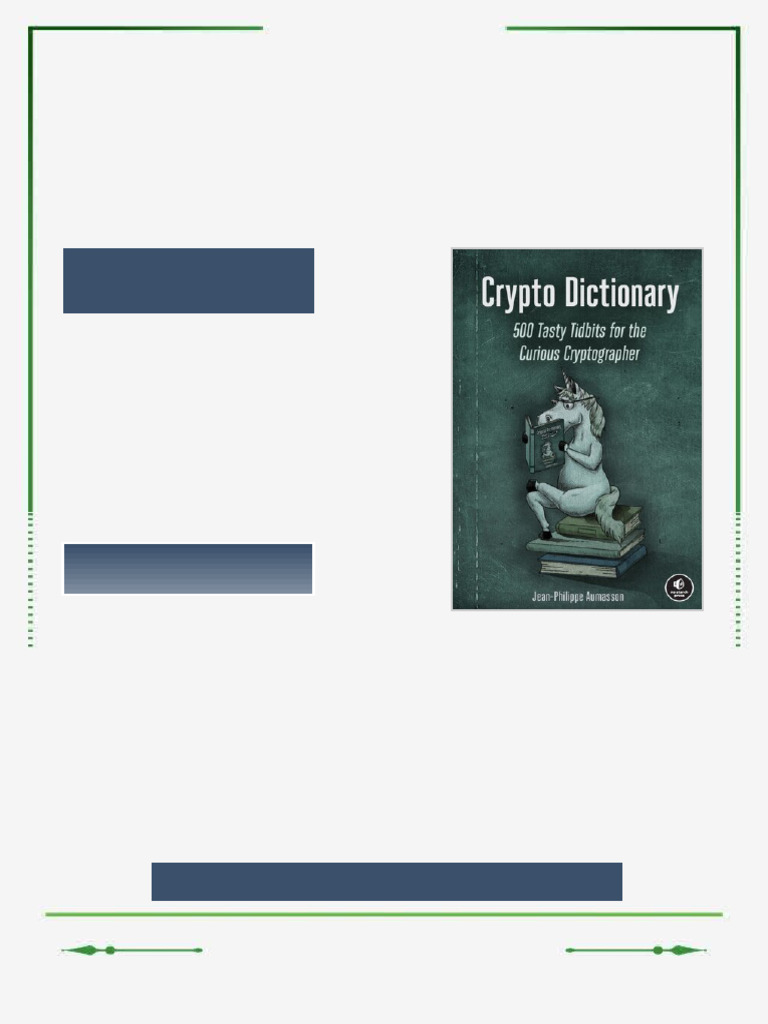 Crypto Dictionary 1st Edition Jean-Philippe Aumasson Ebook Clean Rebuild  Edition | PDF | Grammatical Tense | Morphology