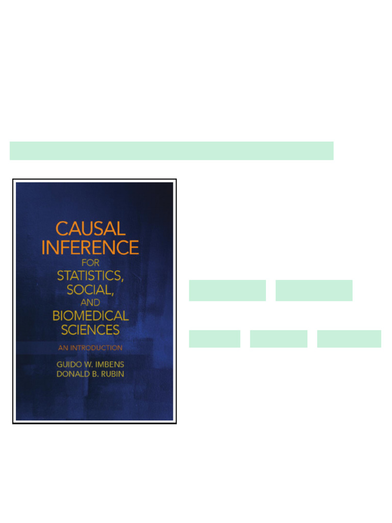 Causal Inference for Statistics Social and Biomedical Sciences An ...