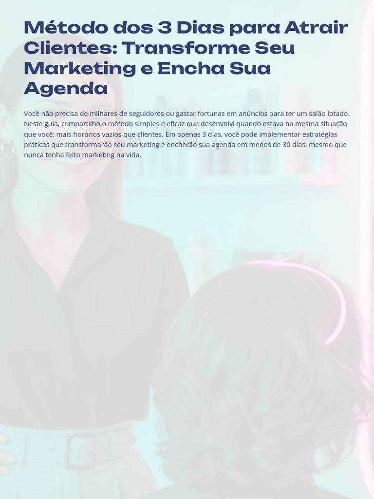 Metodo Dos 3 Dias Para Atrair Clientes Transforme Seu Marketing e Encha ...